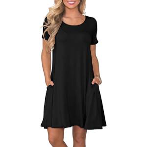 Women's Summer Casual T Shirt Dresses Short Sleeve Swing Dress